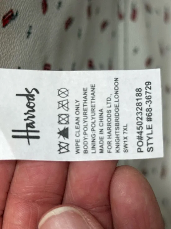 Harrods White London Print Large Tote Bag NWOT - Picture 2 of 6